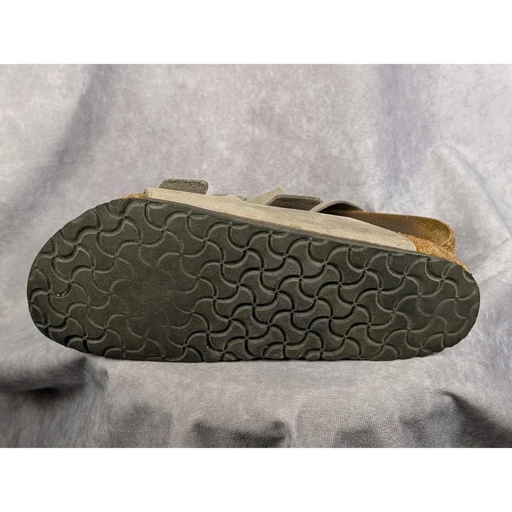 Birkenstock Arizona Taupe‎ Suede Two Strap Sandals Mens 44 Cork Footbed Slides